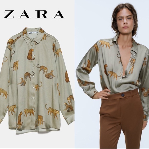 Zara satin button down Outlet